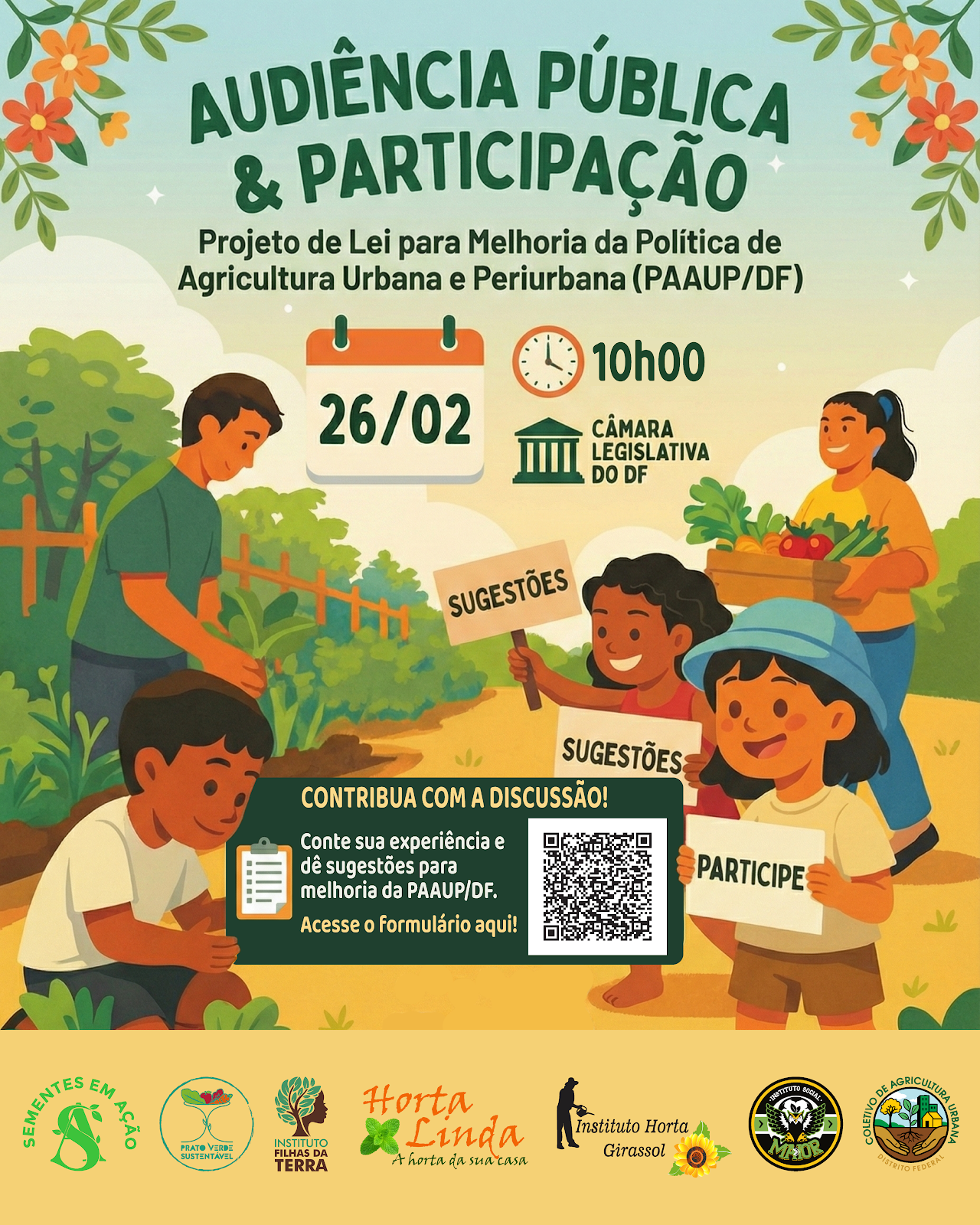 Flyer do evento Audiência Pública: Indicação de Projeto de Lei para Melhoria da PAAUP/DF